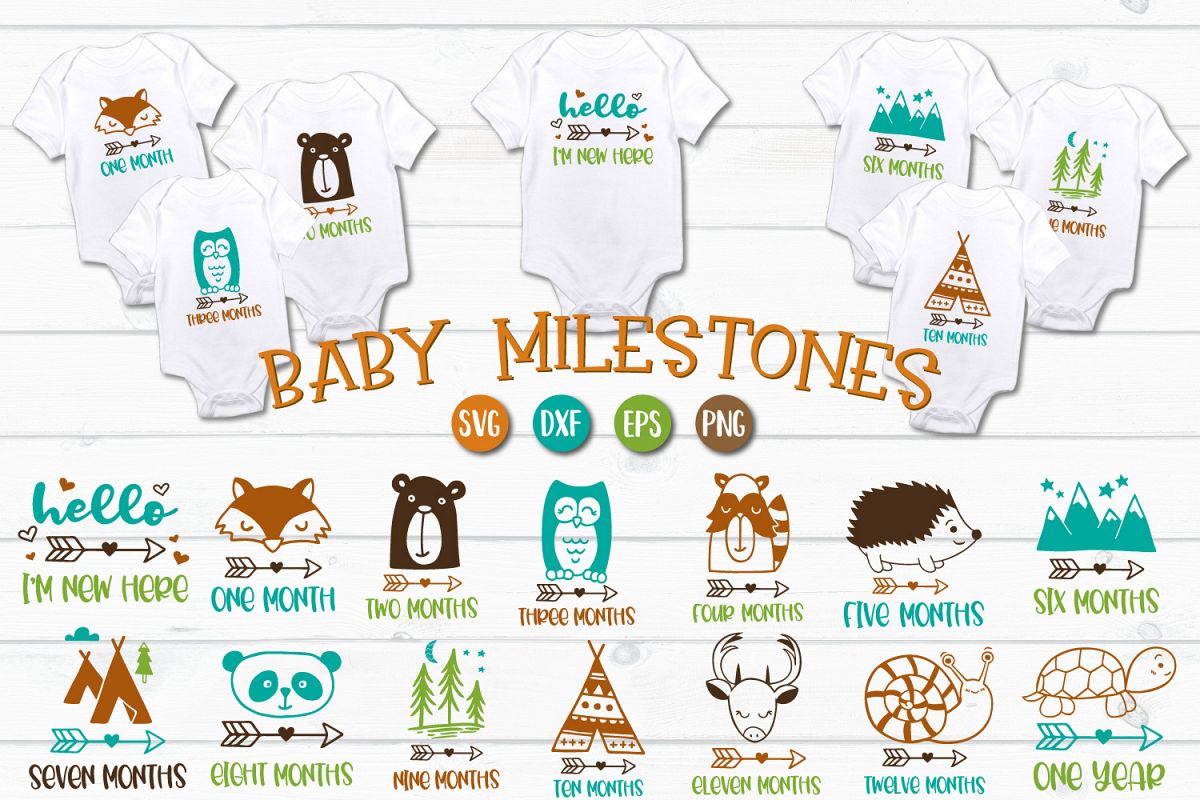 Baby Milestones - SVG, EPS, PNG, EPS example image 1