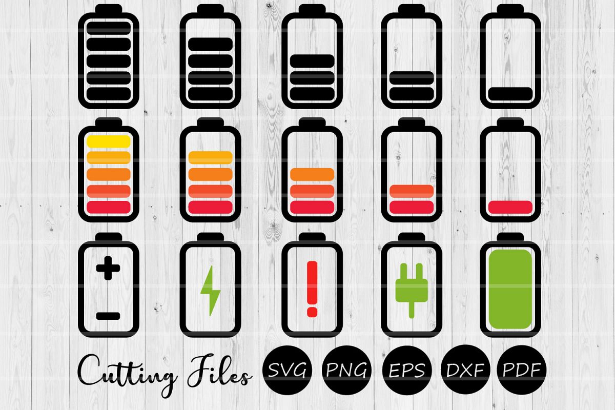 Battery Clip Art Bundle | SVG Cut File |Cricut | Silhouette| example image 1