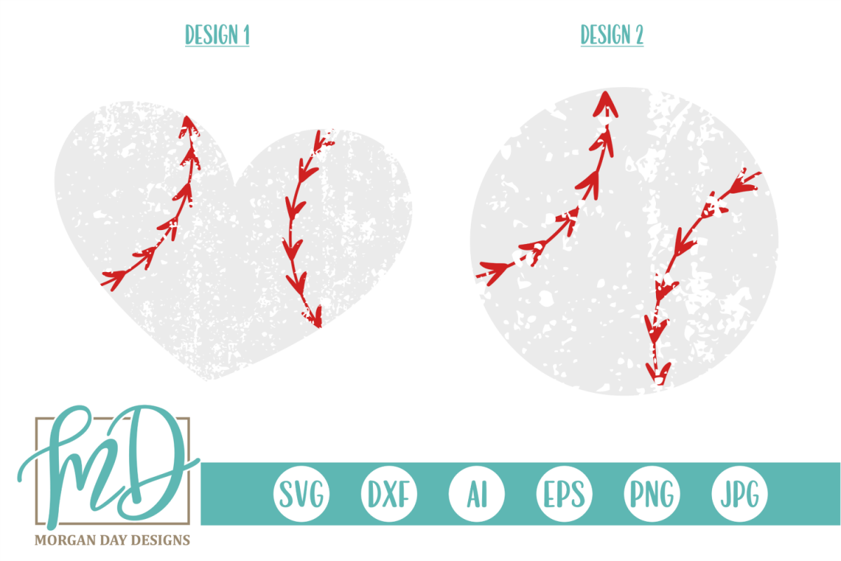 Distressed Baseball - Grunge Baseball - Baseball Heart SVG example image 1