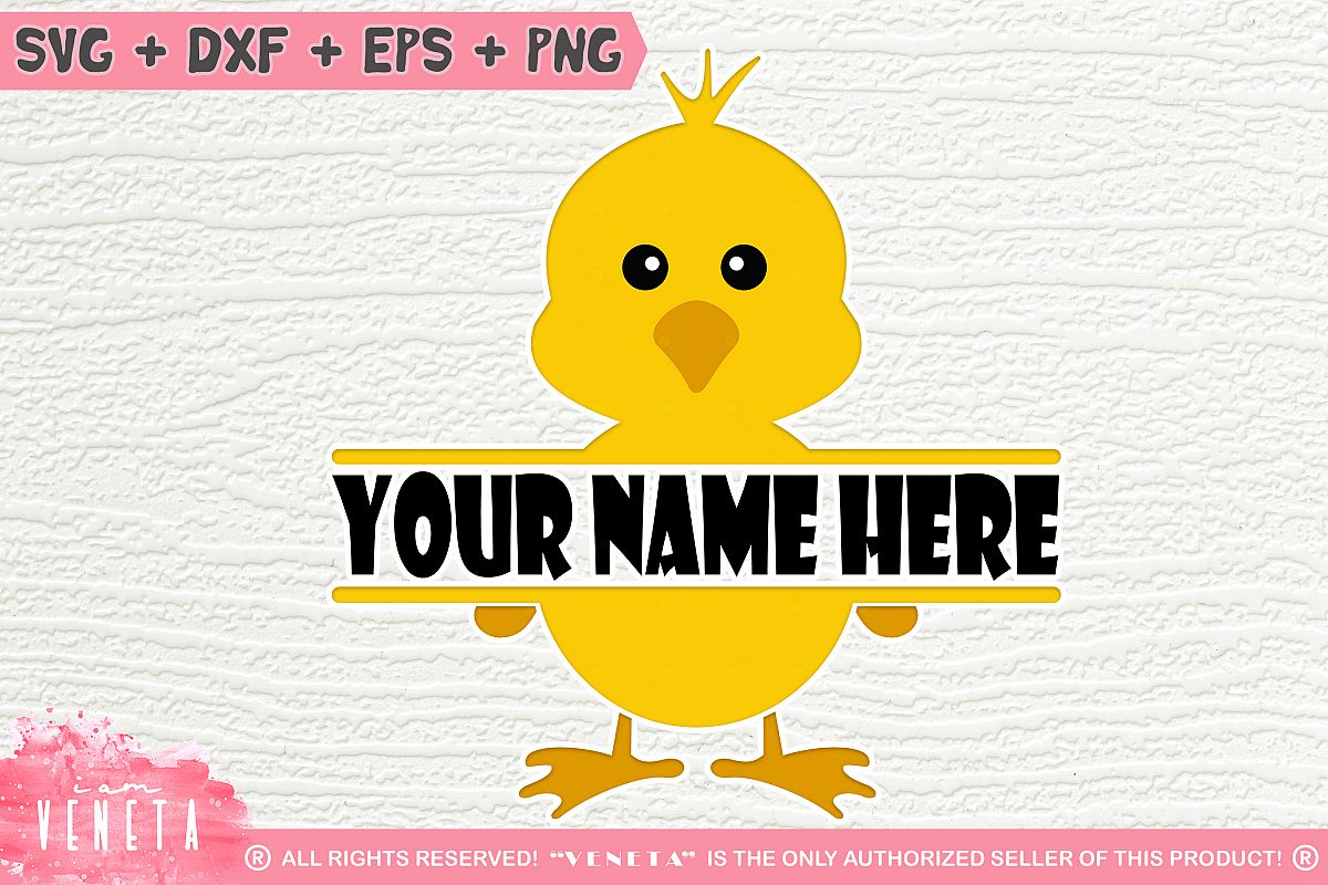 Chicken Frame | Chick Monogram | SVG, DXF, EPS Cutting File example image 1