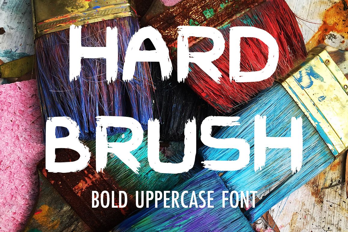 Hard Brush - bold uppercase font example image 1