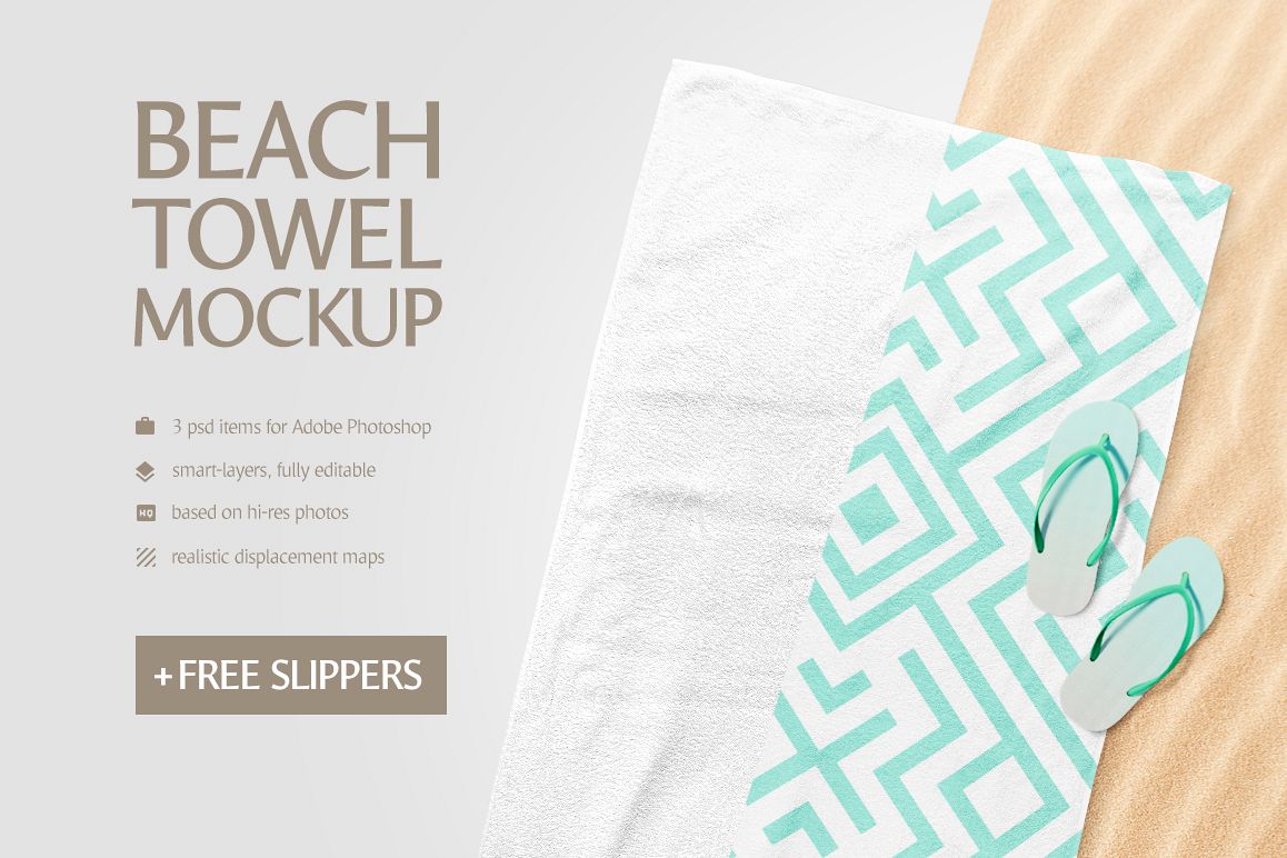 Download Beach Towel Mockup (bath towels mock-up | Design Bundles