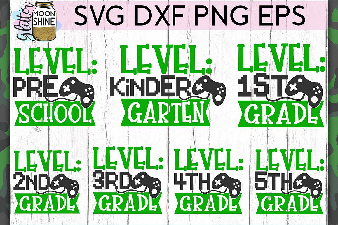 Level Grade Bundle of 7 SVG DXF PNG EPS Cut Files example image 1