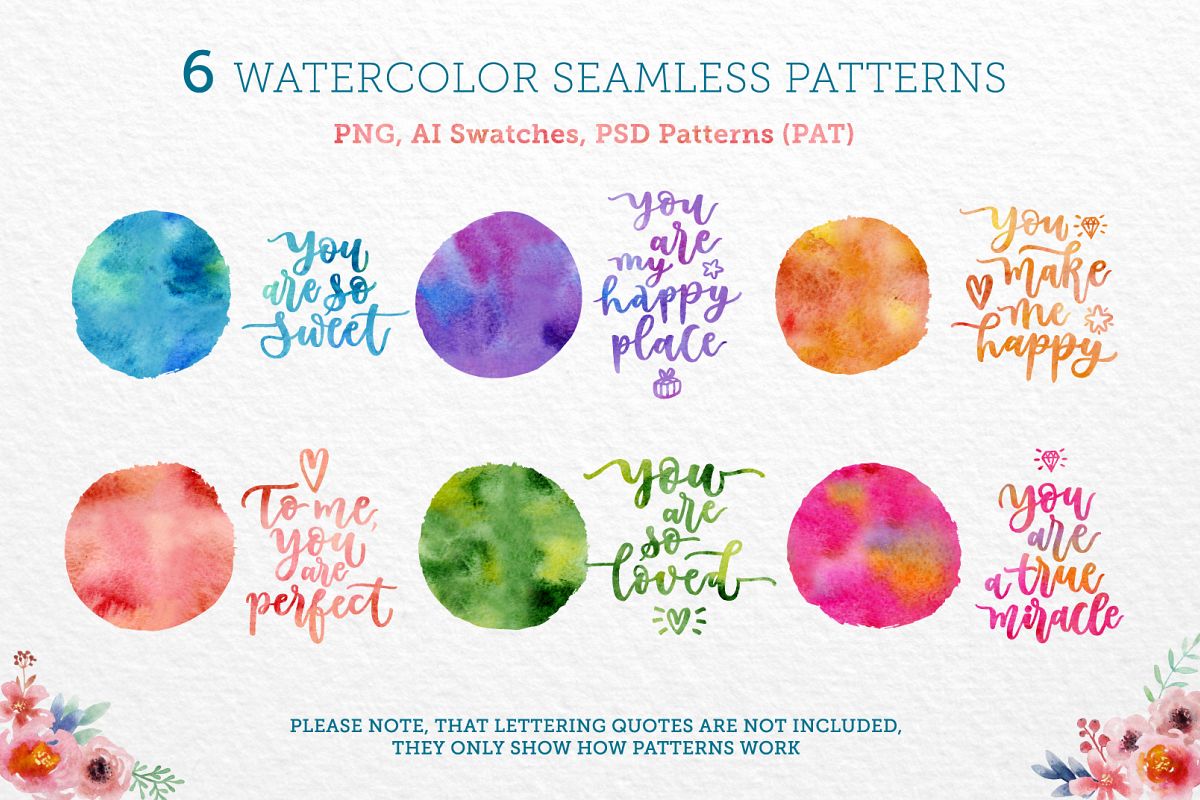 Bright Watercolor Patterns example image 1