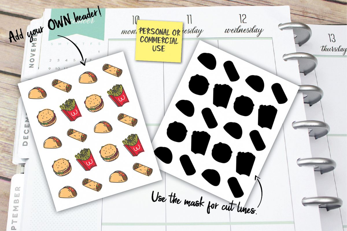 Fast Food Planner Stickers example image 1