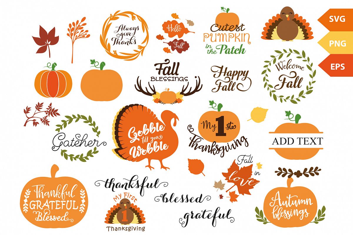 Thanksgiving Bundle, Fall SVG bundle for Autumn decoration example image 1