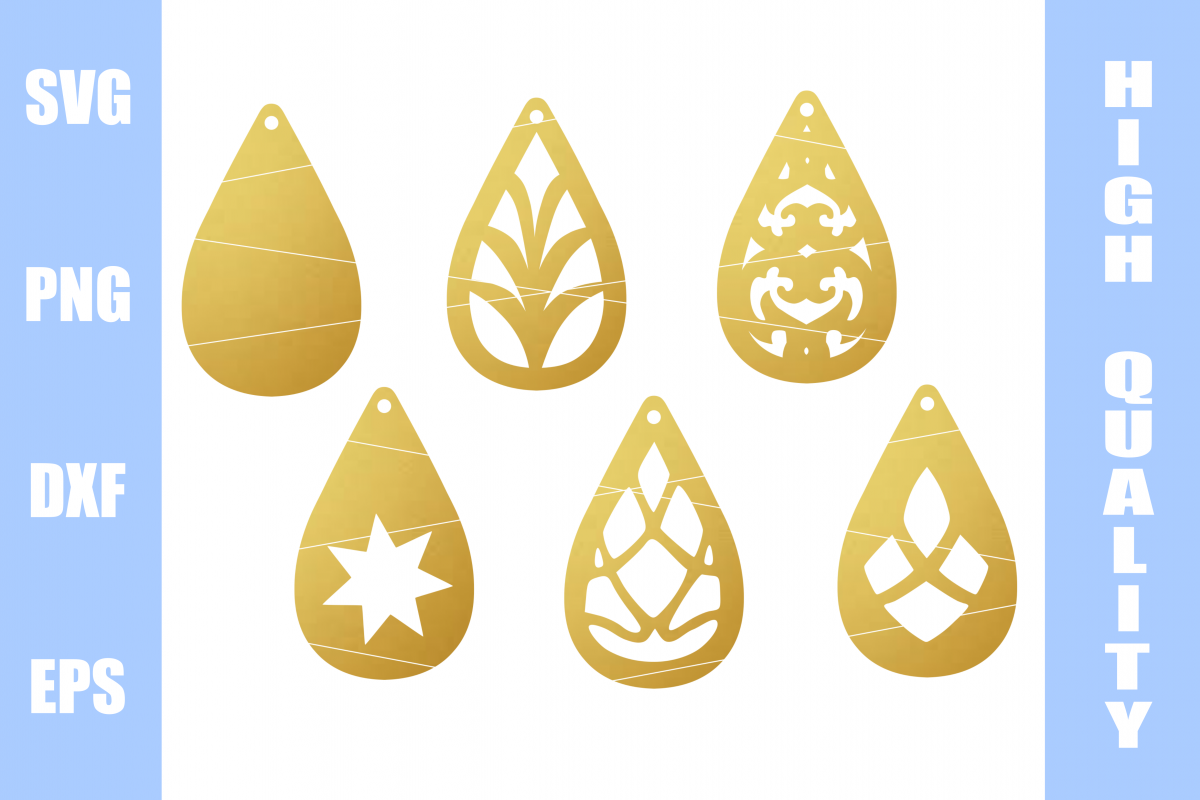 Tear drop with holes SVG example image 1