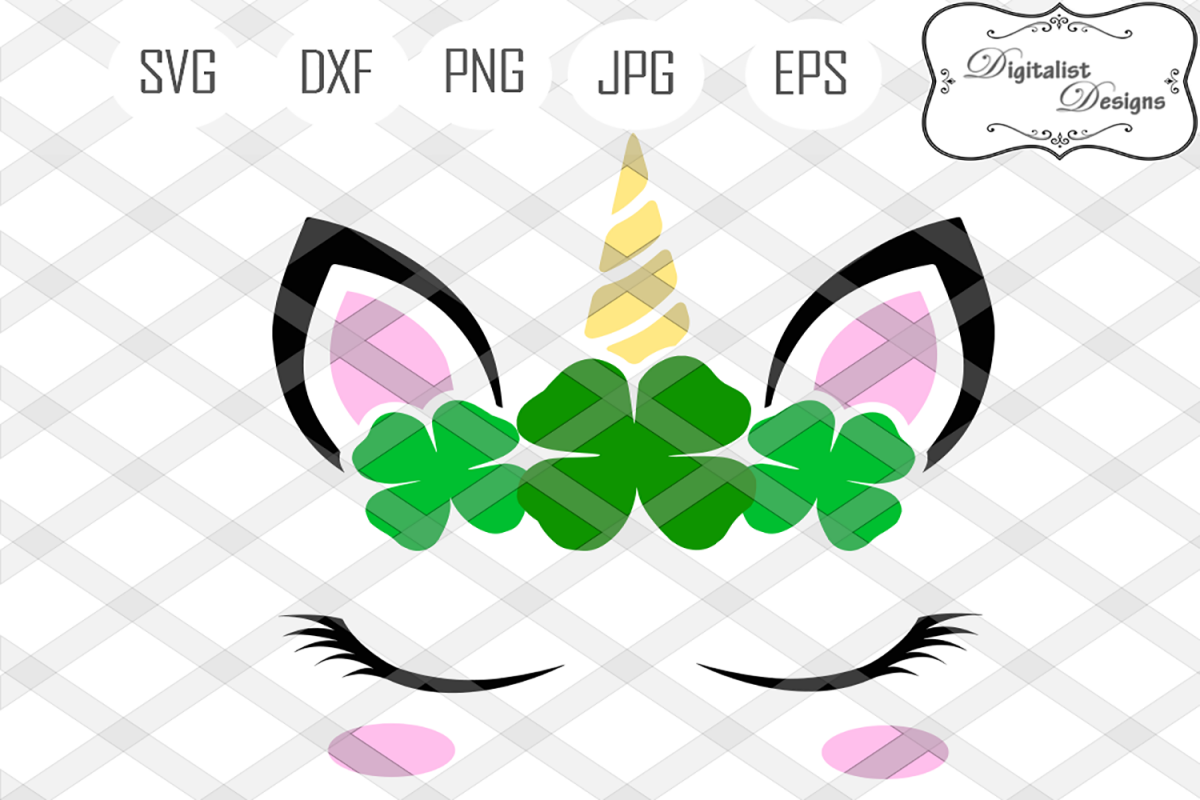 unicorn face svg, unicorn svg, st patricks svg, unicorn head svg