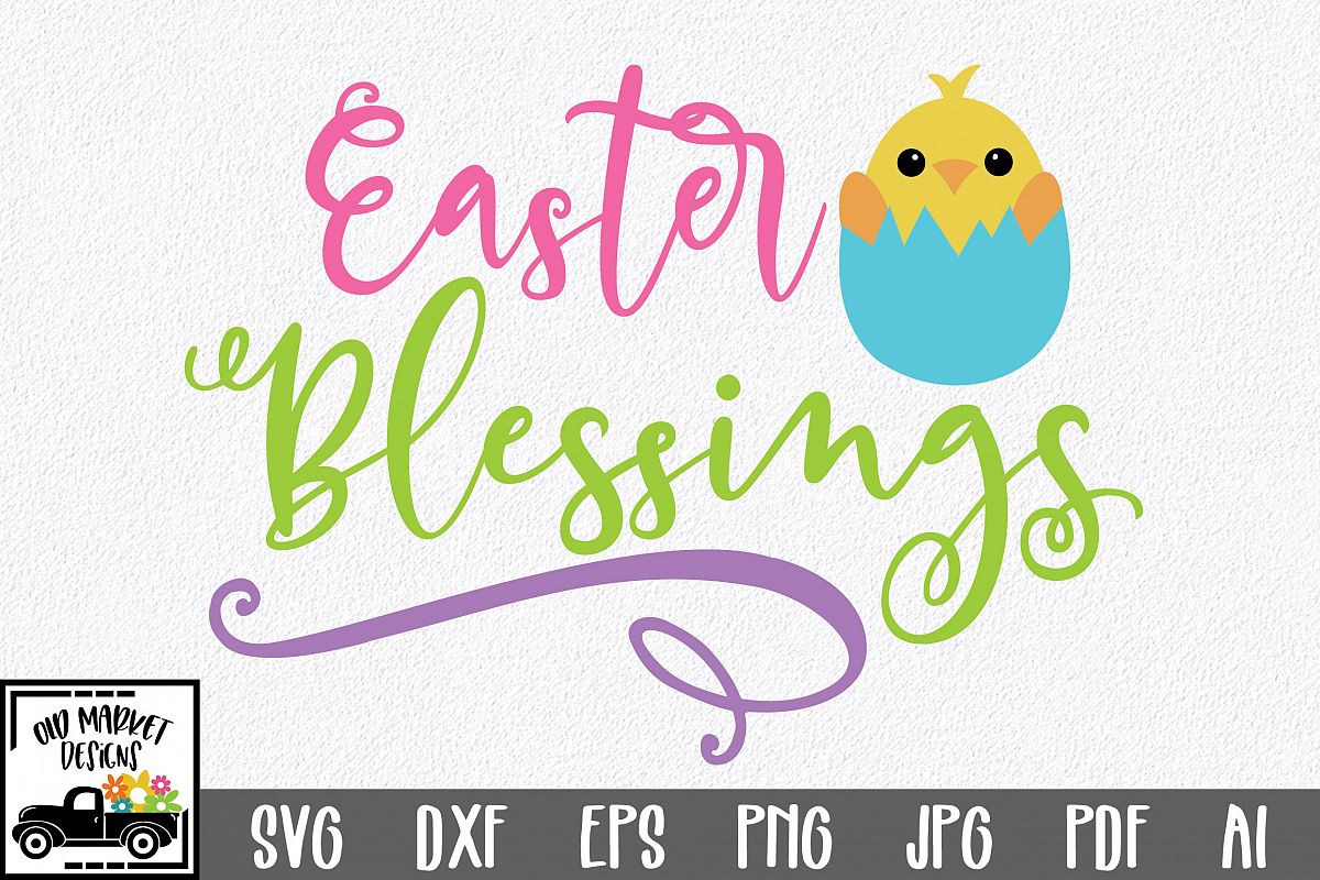 Easter SVG Cut File - Easter Blessings SVG DXF EPS PNG AI example image 1