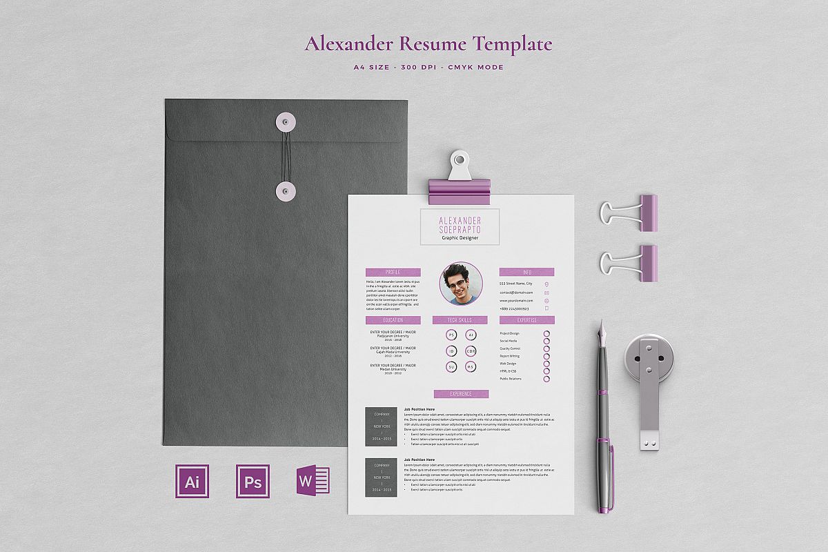 Alexander Resume with Cover Letter Professional Template example image 1