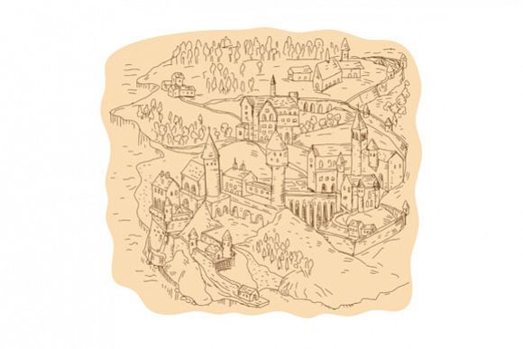 Medieval Fantasy Map Drawing example image 1