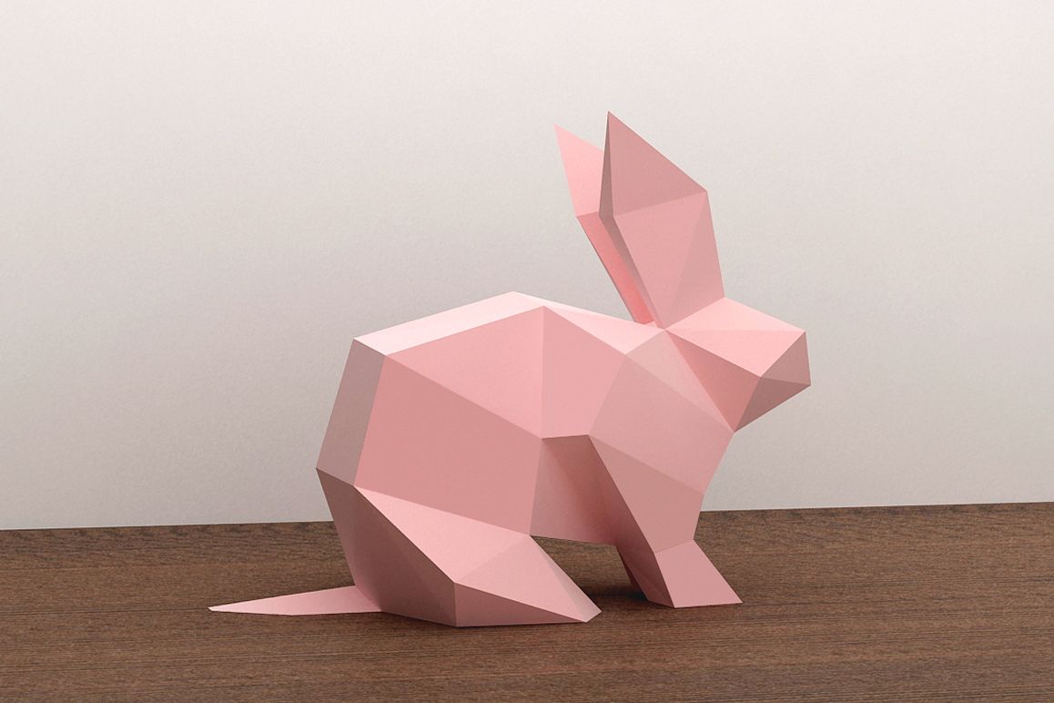 DIY Paper Rabbit 3d Papercraft 22311 Printables Design Bundles