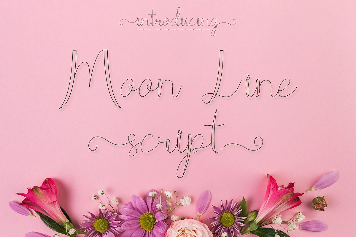 Moon Line Script - Line Script Font example image 1