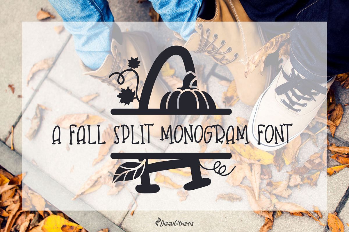 Fall Leaves - Split Monogram Font example image 1