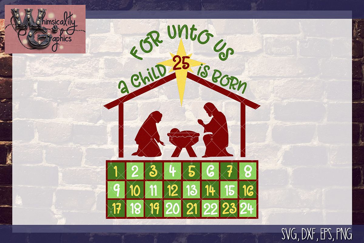 Download Christmas Nativity Advent Calendar SVG, DXF, PNG, EPS Comm ...
