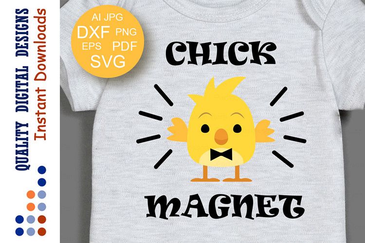 Happy Easter svg files Chick Magnet vector example image 1