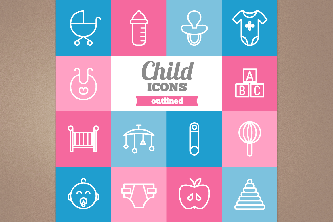Outlined Child Icons example image 1