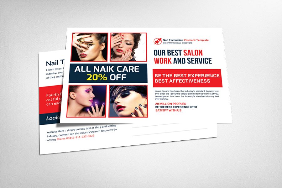 Nail Technician Postcard Template example image 1