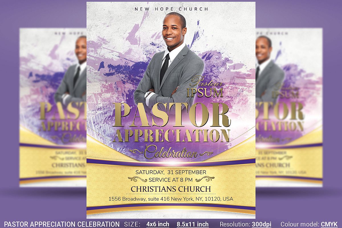 Pastor Appreciation Celebration Church Flyer example image 1