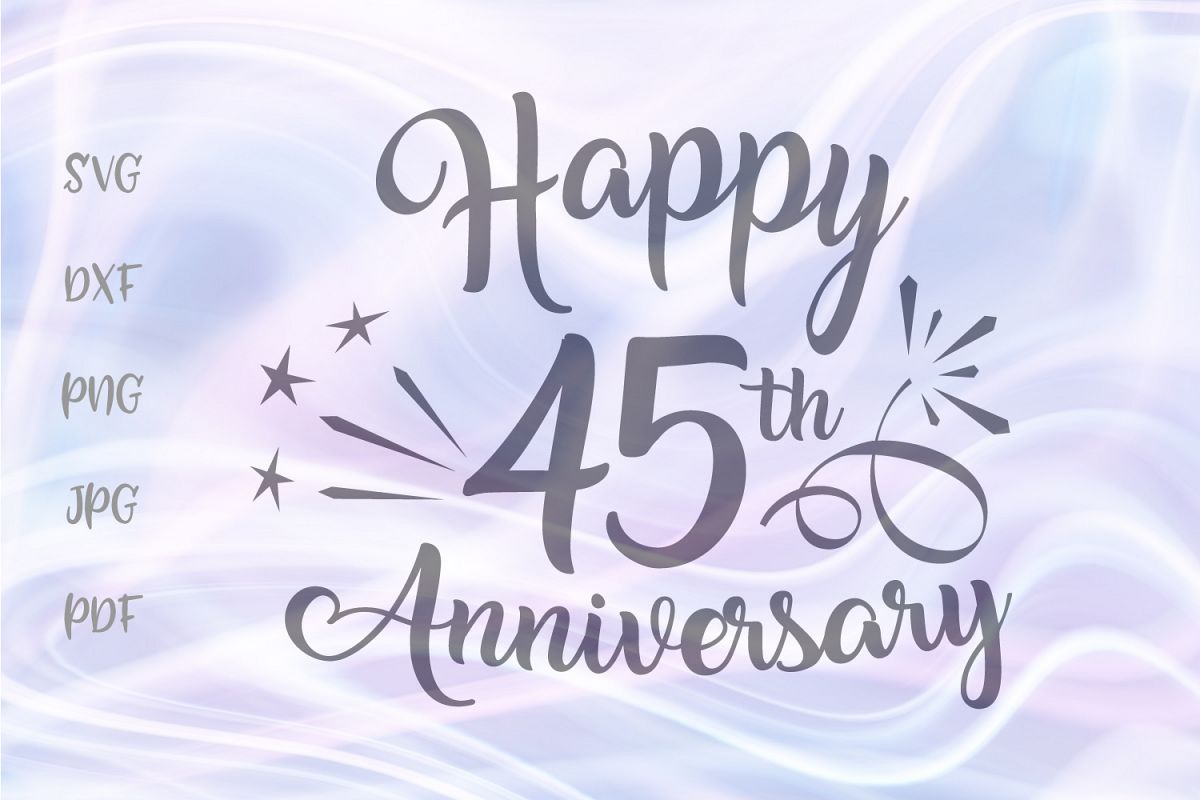 Happy 45th Anniversary Forty Five Year Sapphire Wedding Sign example image 1