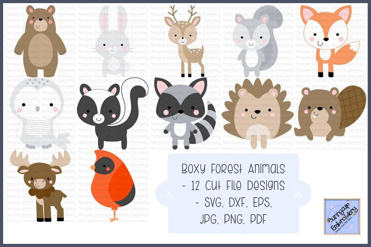 Boxy Forest Animals - SVG, Cut Files, Clipart, Printables example image 1