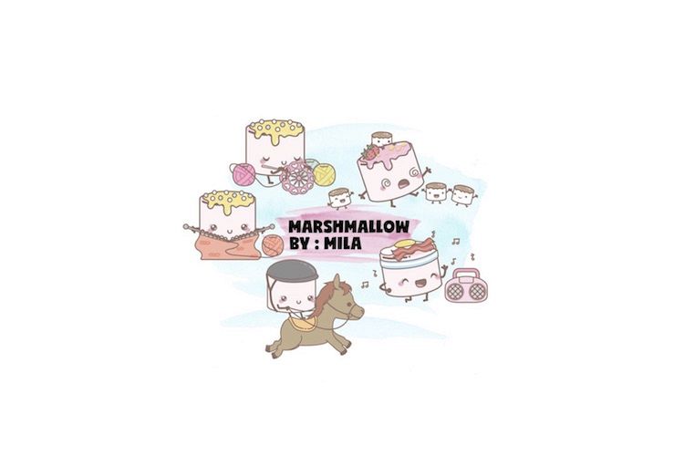 KAWAII MARSHMALLOW CLIPART BUNDLE PNG example image 1