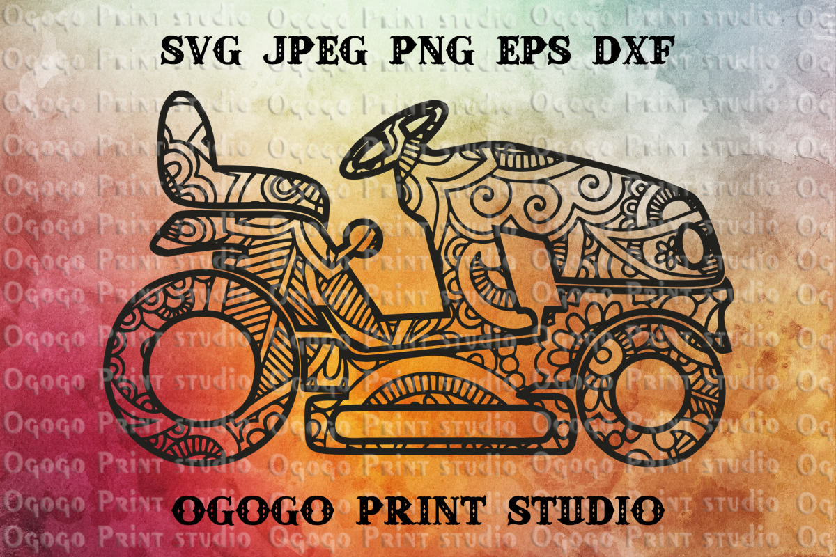 Riding Mower Svg, Zentangle SVG, Mandala svg,Fathers Day Svg example image 1