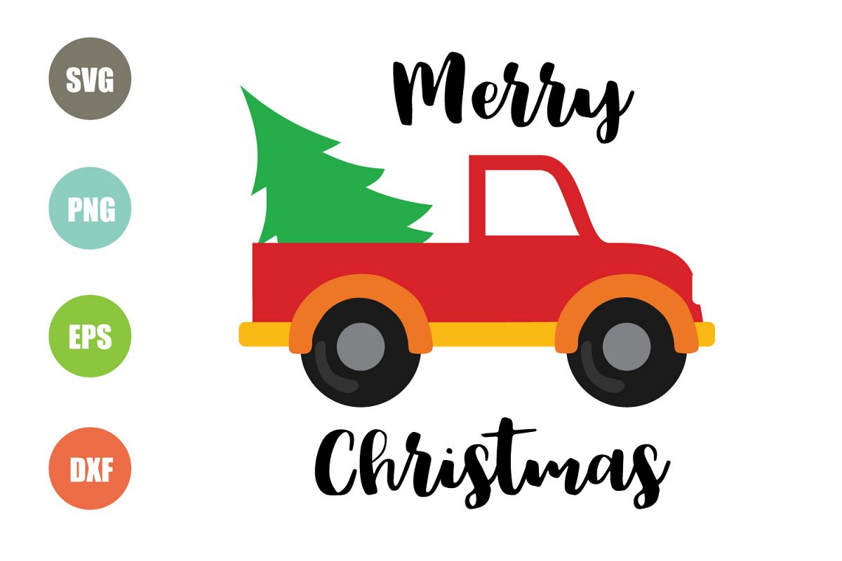 Red Truck Christmas Tree SVG