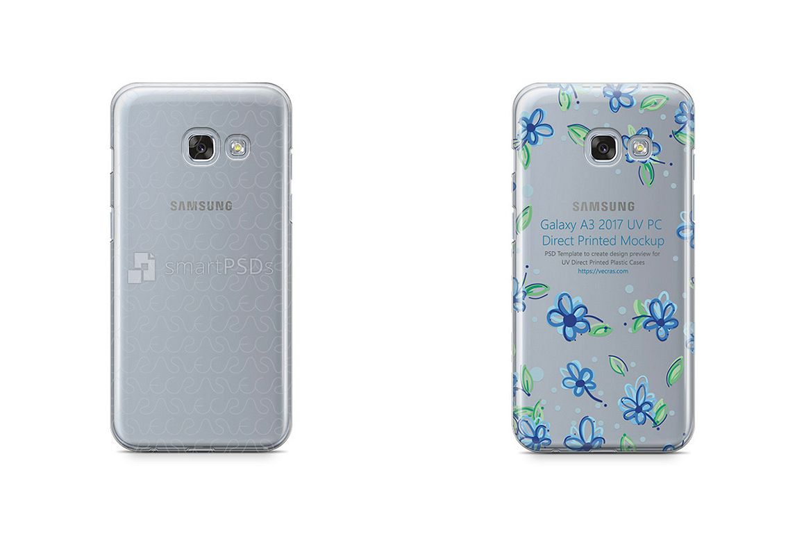 Samsung Galaxy A3 2017 UV PC Clear Case Design Mockup 2017 example image 1