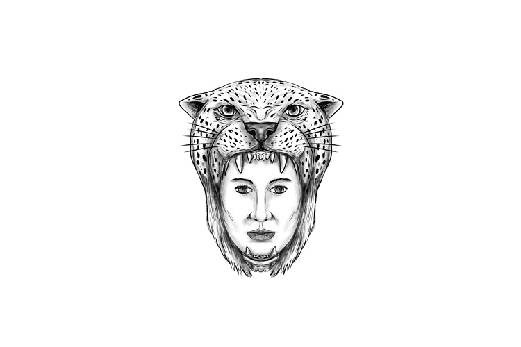 Amazon Warrior Jaguar Headdress Tattoo example image 1