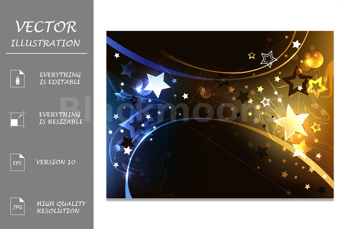 Black Background with Contrasting Stars example image 1