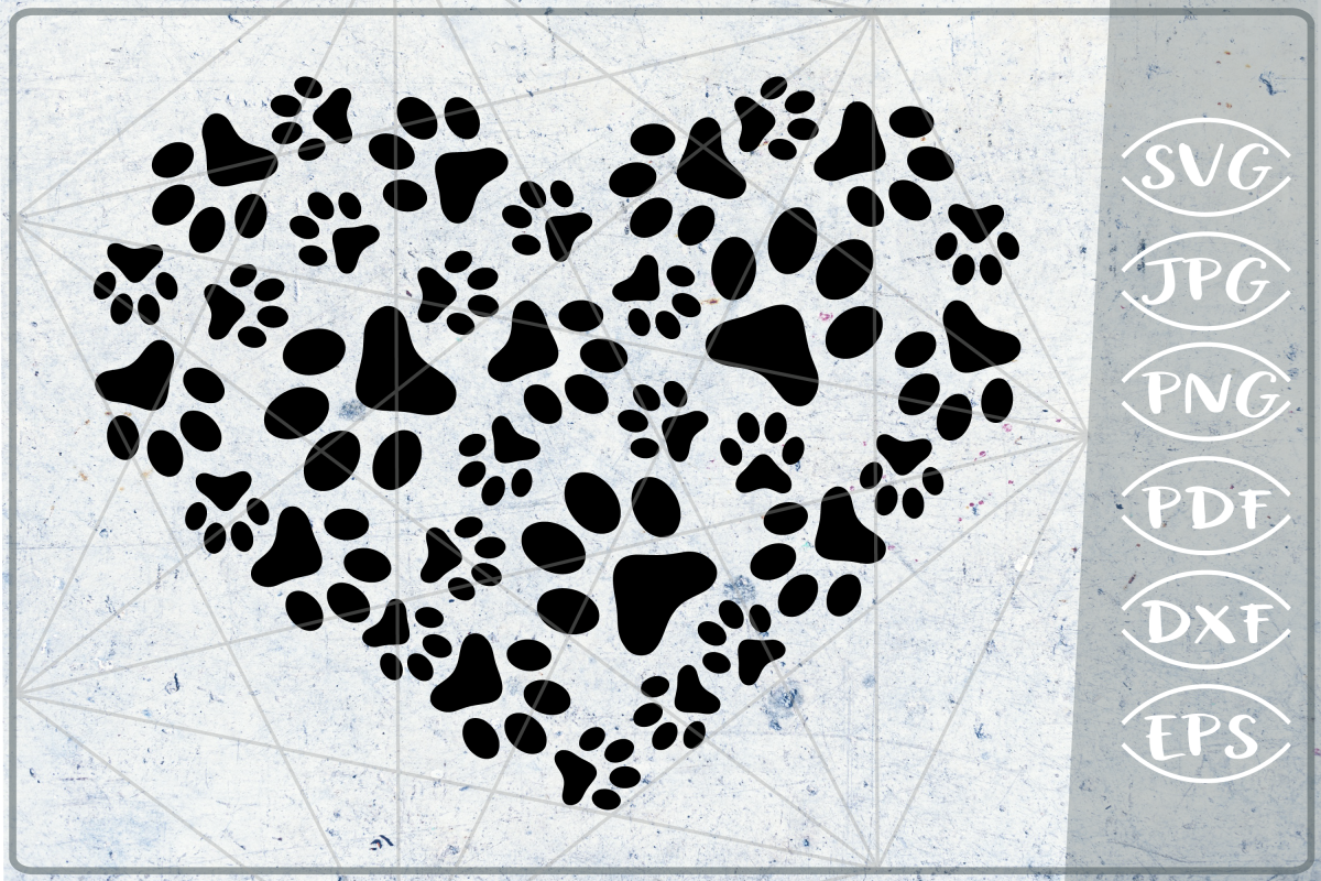 Paws Print Heart SVG Cutting File example image 1