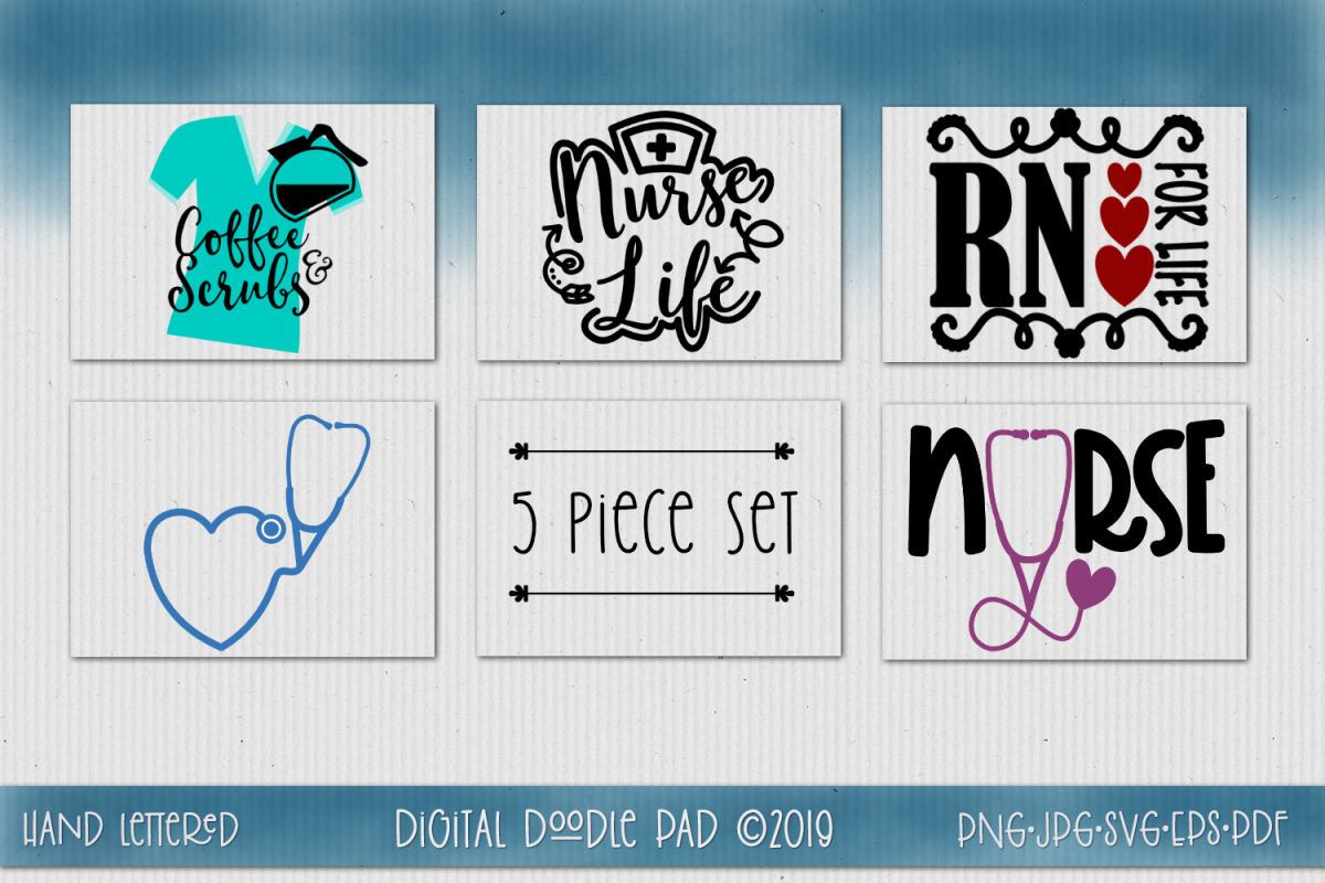 Nurse SVG Mini Bundle by Digital Doodle Pad example image 1