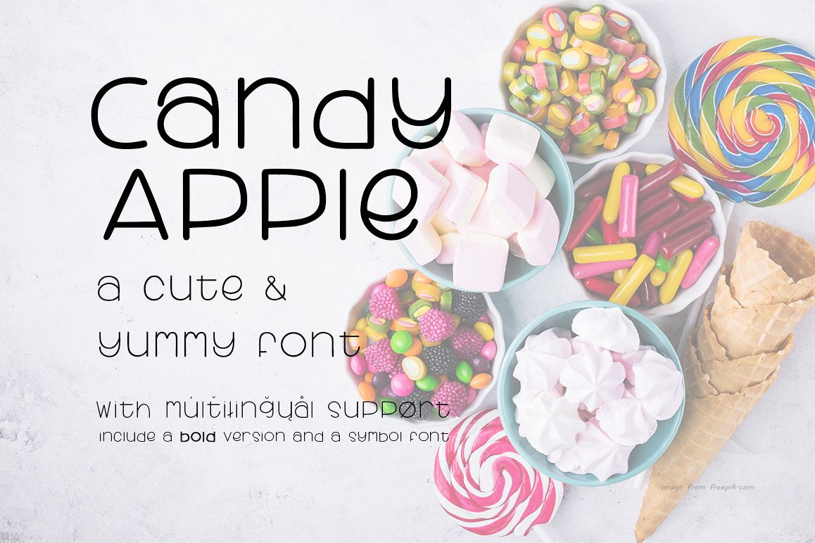 Candy Apple | A Cute and yummy font example image 1
