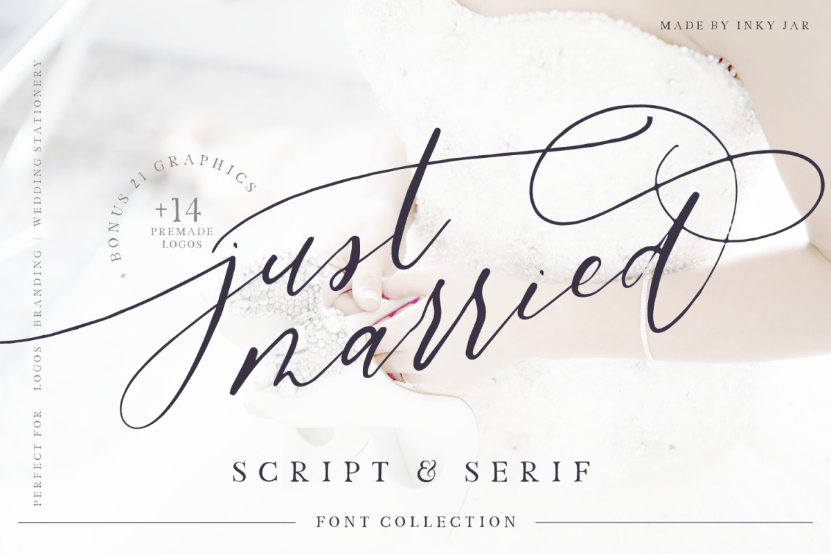 Just Married - Font Collection (156130) | Script | Font ...