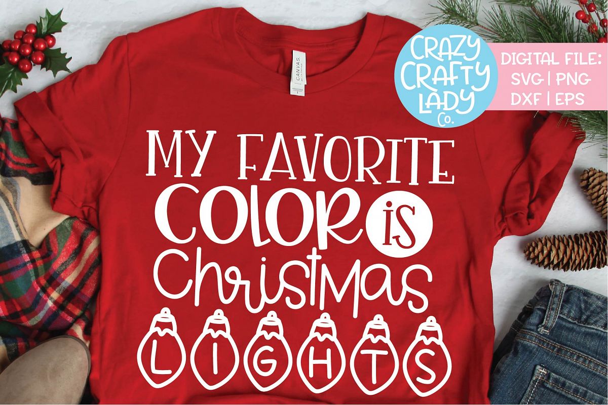 My Favorite Color Is Christmas SVG DXF EPS PNG Cut File example image 1