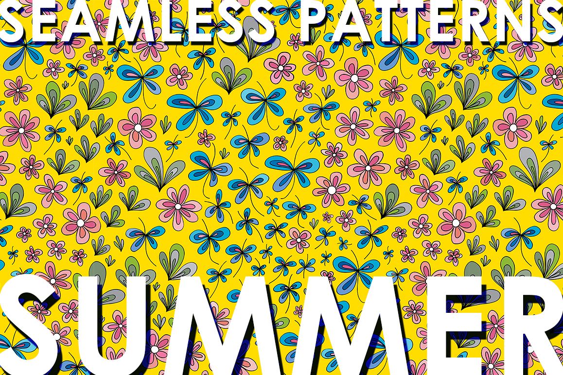 Floral summer patterns set. example image 1