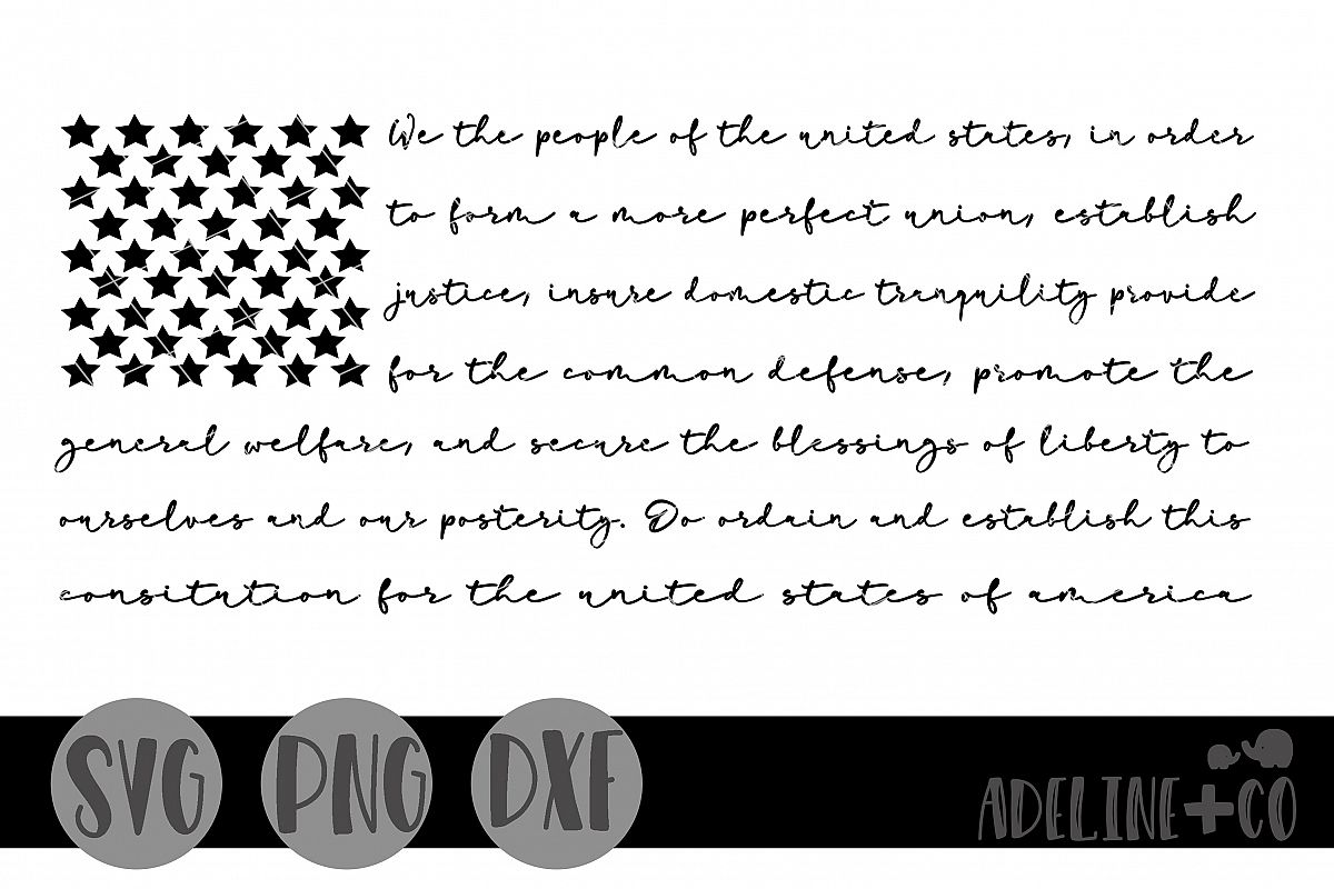 We the people Flag SVG PNG DXF example image 1