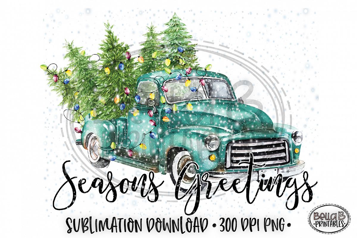 Christmas Sublimation Design, Seasons Greetings Sublimation example image 1