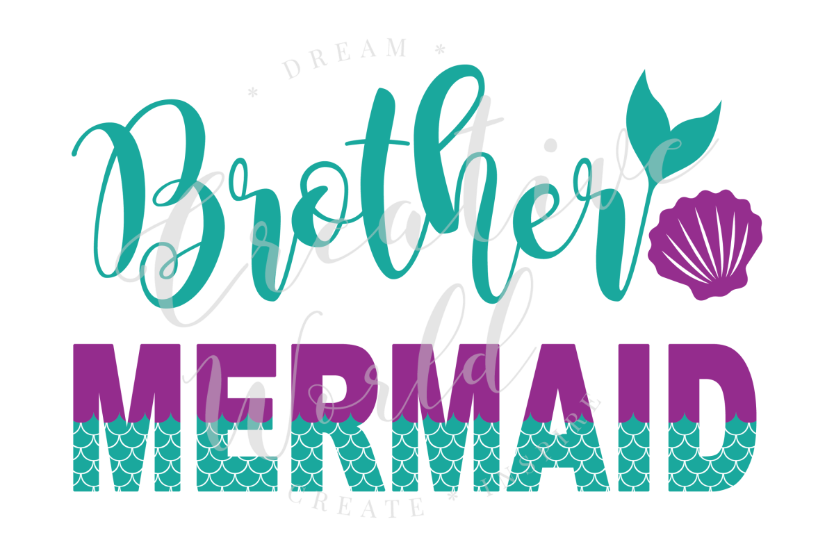 Brother Mermaid SVG | Mermaid Birthday Girl svg example image 1