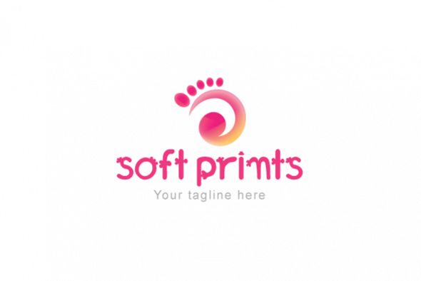 Soft Prints - Human Foot Stock Logo Template example image 1