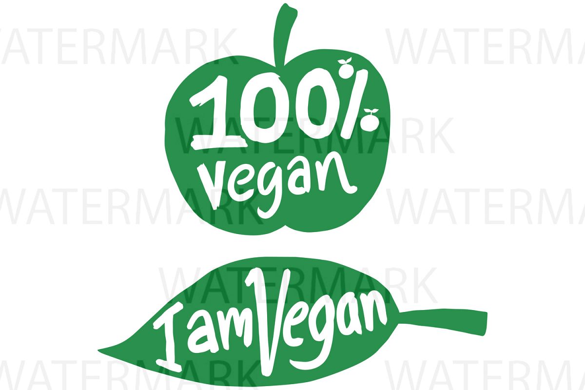 100% Vegan and I am vegan - SVG/JPG/PNG - Hand Drawing example image 1