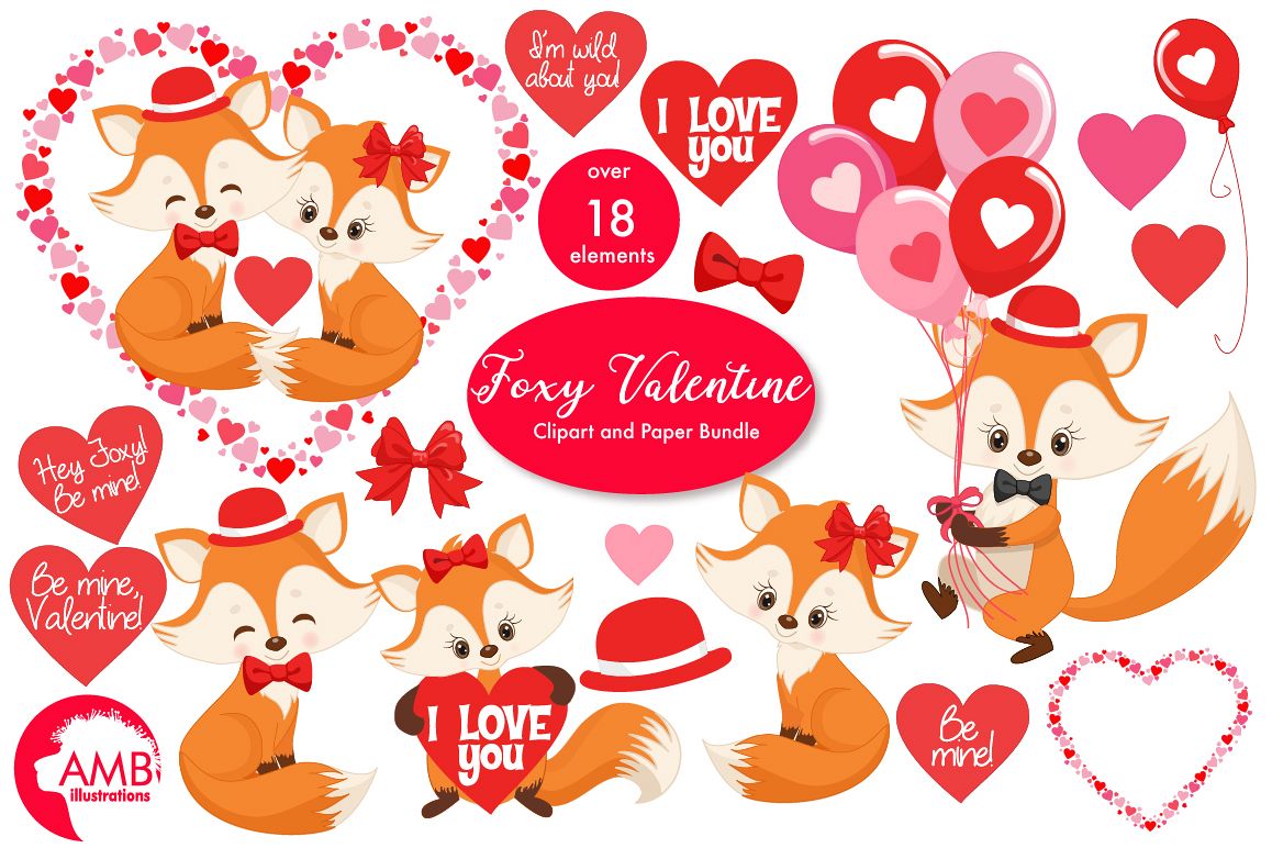Valentine cliparts, graphics, illustrations AMB-1582 example image 1