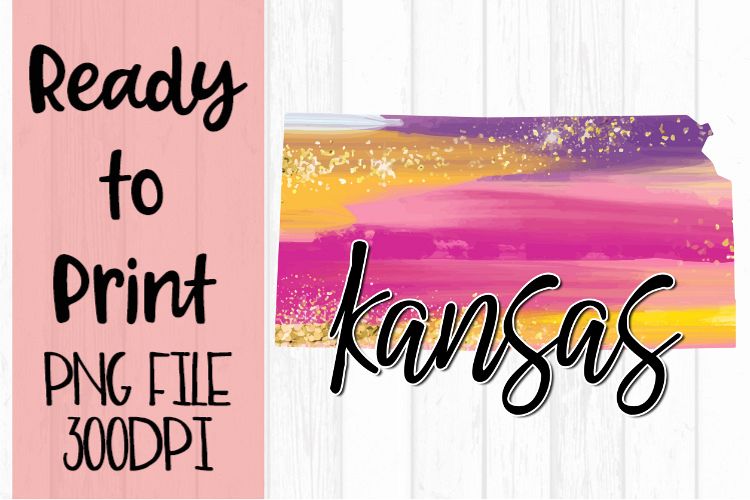 Kansas Painted States Ready to Print example image 1
