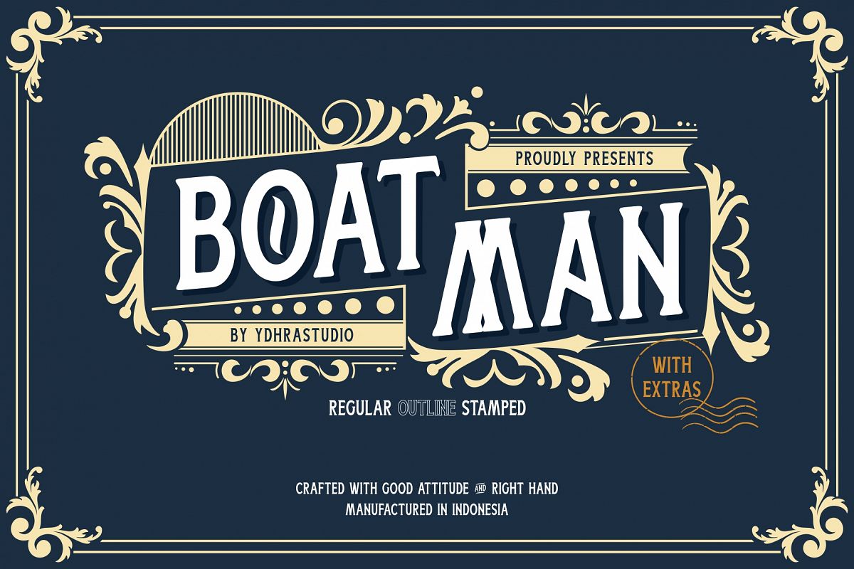 Boatman Font 3 Styles Extras example image 1