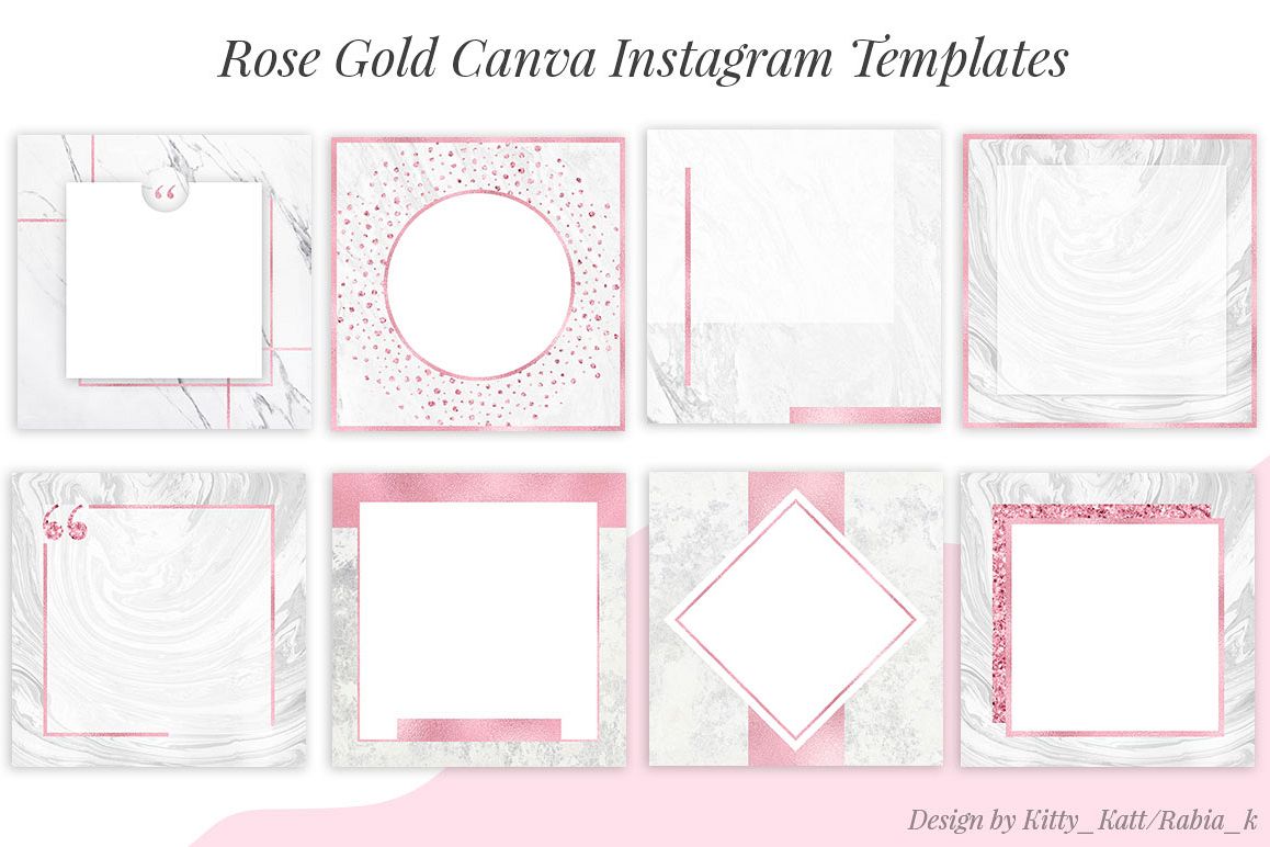 Rose Gold Canva Instagram Templates example image 1