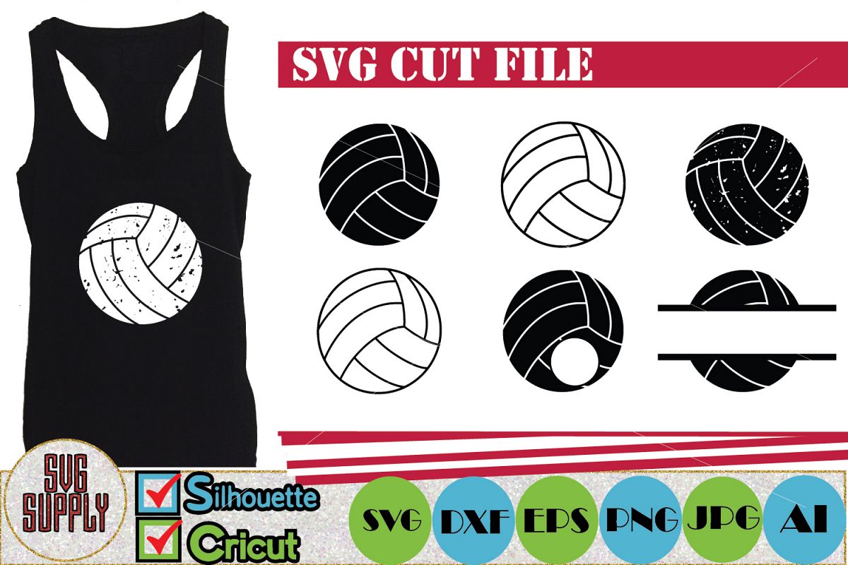 Volleyball Set SVG Cut File example image 1