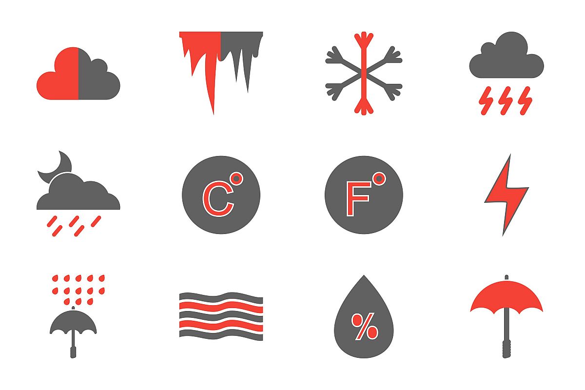 Set Of Weather And Season Icons example image 1