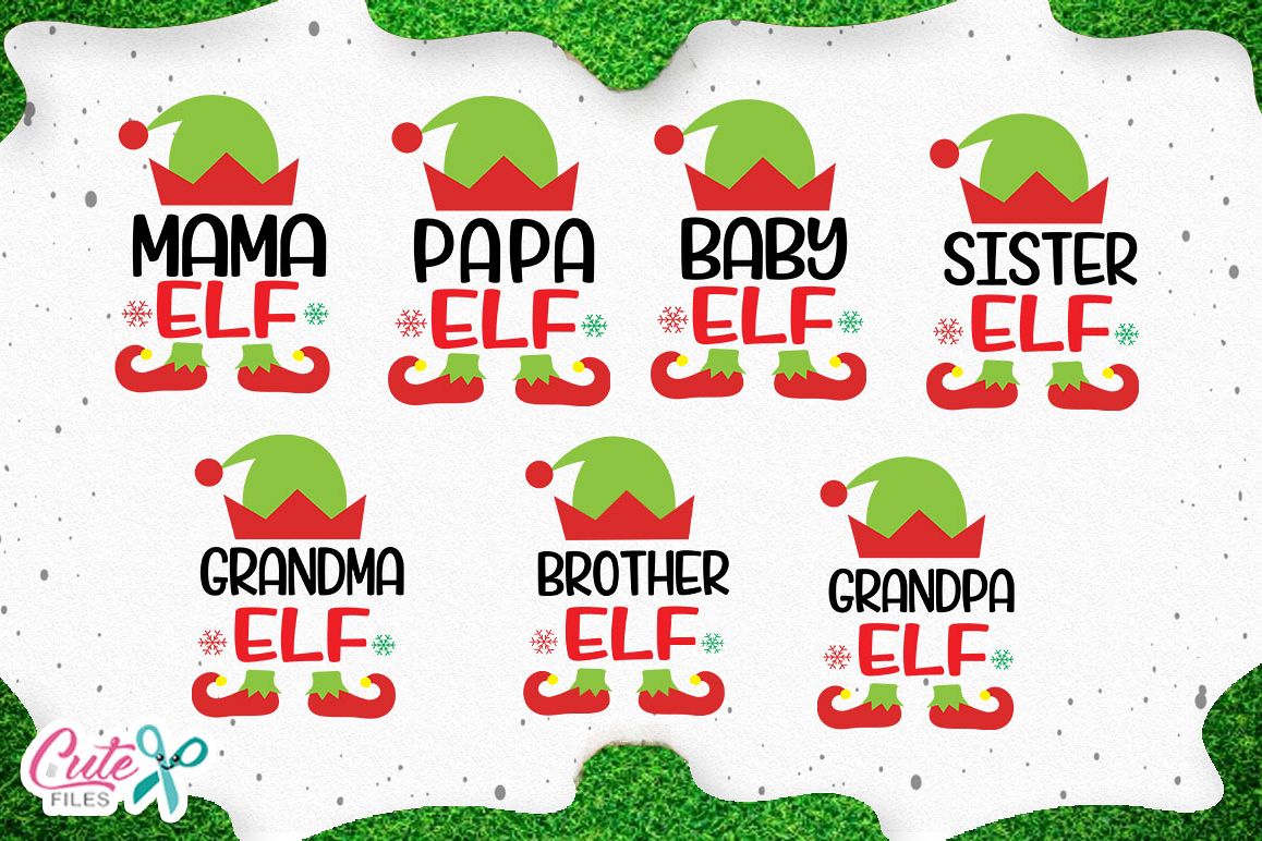 Christmas Family elf, cuts files for craftters example image 1