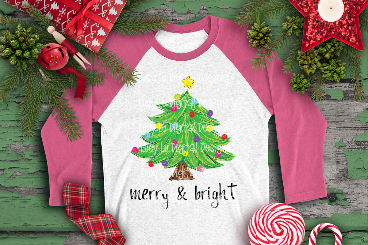 CHRISTMAS - Painted Merry & Bright Tree example image 1